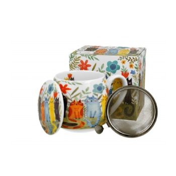   BÖGRE SZŰRŐS HORDÓ PORCELÁN 430ML 'GARDEN FELINES'