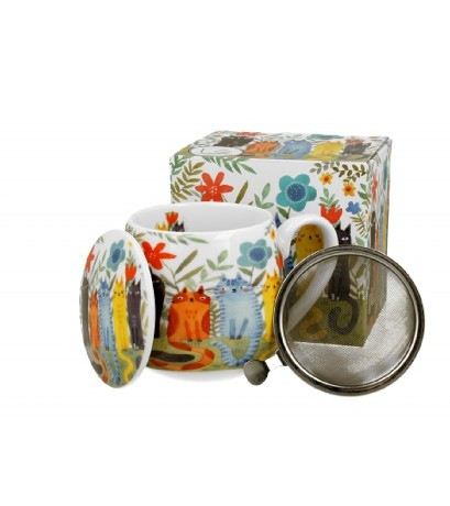 BÖGRE SZŰRŐS HORDÓ PORCELÁN 430ML "GARDEN FELINES"