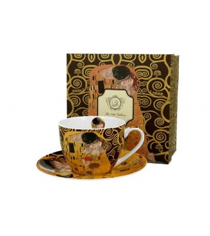 CSÉSZE+ALJ PORCELÁN 250ML KLIMT KISS BROWN