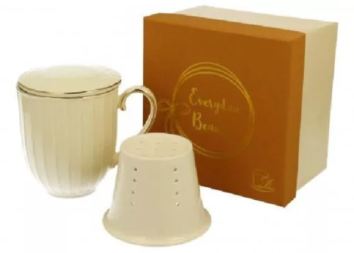 BÖGRE TEASZŰRŐS PORCELÁN 400ML ECRU NINA