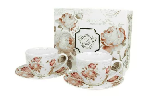BÖGRE+ALJ 2SZ.TEÁS  SECESSION PORCELÁN 250ML