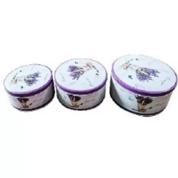 DÍSZDOBOZ LEVENDULA 3DB-OS 20,7X9CM