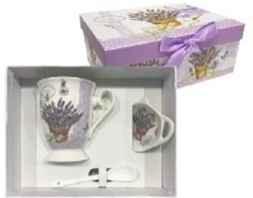 BÖGRE SZETT LEVENDULÁS KANÁLLAL KERÁMIA