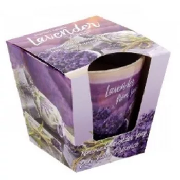 GYERTYA ÜVEGBEN LEVENDULÁS 115G