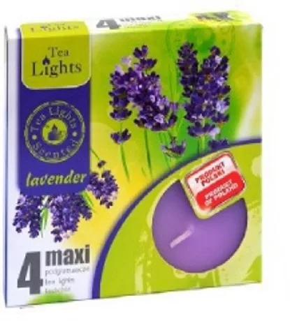 GYERTYA LEVENDULÁS 4DB-OS 12X12CM