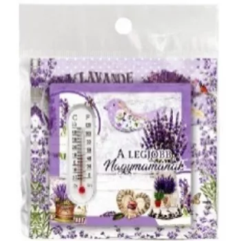   HŐMÉRŐ KERÁMIA LEVENDULÁS 10X10CM "A LEGJOBB NAGYMAMÁNAK"