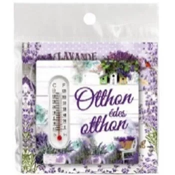   HŐMÉRŐ KERÁMIA LEVENDULÁS 10X10CM "OTTHON ÉDES OTTHON"