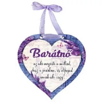 MÁGNES SZÍV ALAKÚ LEVENDULÁS 9X8CM "BARÁTNŐ"