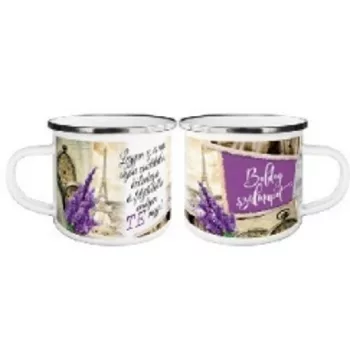   BÖGRE FÉM LEVENDULÁS "BOLDOG SZÜLINAPOT/LEGYEN EZ A NAP" 2F.