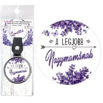   KULCSTARTÓ FÉM LEVENDULÁS "A LEGJOBB NAGYMAMÁNAK"