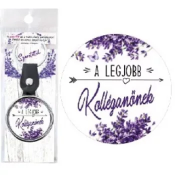   KULCSTARTÓ FÉM LEVENDULÁS "A LEGJOBB KOLLÉGANŐNEK"