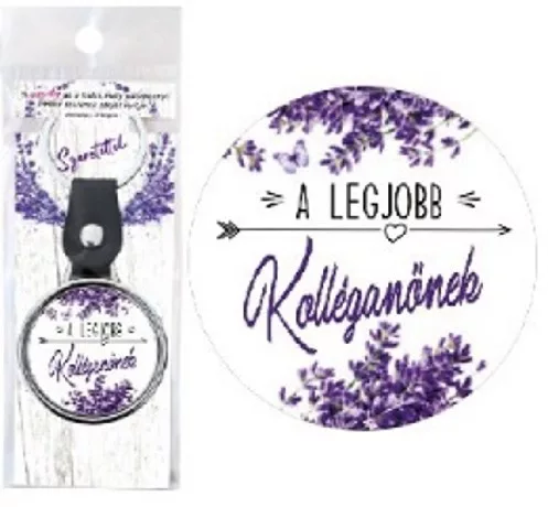 KULCSTARTÓ FÉM LEVENDULÁS "A LEGJOBB KOLLÉGANŐNEK"