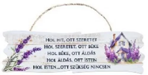 FATÁBLA LEVENDULÁS 35X10CM "HÁZI ÁLDÁS"
