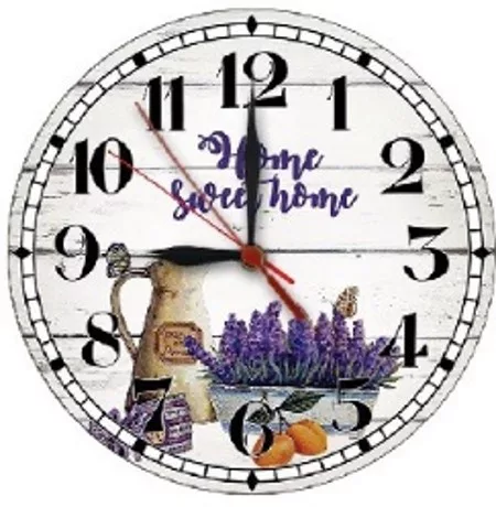 FALI ÓRA LEVENDULÁS 28CM "HOME SWEET HOME"