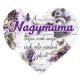 MÁGNES SZÍV ALAKÚ LEVENDULÁS 10X9CM "NAGYMAMA"