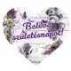 MÁGNES SZÍV ALAKÚ LEVENDULÁS 10X9CM "BOLDOG SZÜLETÉSNAPOT"
