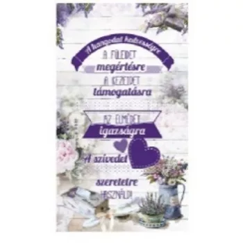   FALI TÁBLA LEVENDULÁS 15X25CM "A HANGODAT KEDVESSÉGRE..."