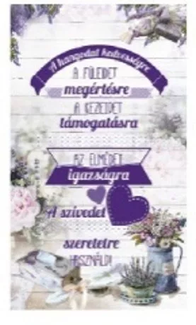 FALI TÁBLA LEVENDULÁS 15X25CM "A HANGODAT KEDVESSÉGRE..."