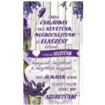   FALI TÁBLA LEVENDULÁS 15X25CM "EBBEN A CSALÁDBAN"