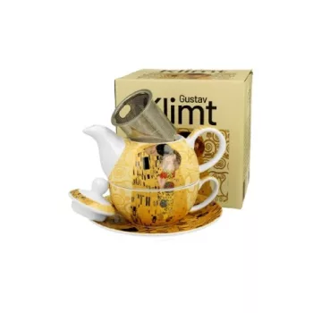   TEAKANNA SZŰRŐS + CSÉSZE ALJJAL 300/350ML KLIMT KISS EKRÜ