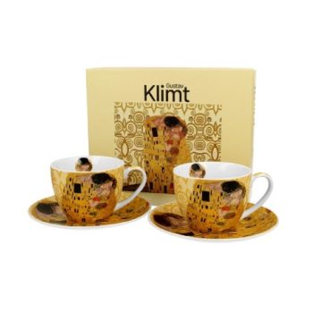   TEÁSKÉSZLET 2 SZEMÉLYES CSÉSZE+ALJ 270ML KLIMT KISS EKRÜ
