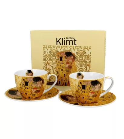 TEÁSKÉSZLET 2 SZEMÉLYES CSÉSZE+ALJ 270ML KLIMT KISS EKRÜ