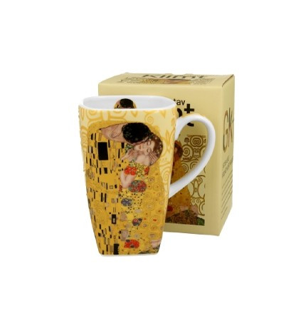 BÖGRE SZÖGLETES PORCELÁN 650ML KLIMT KISS EKRÜ