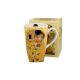 BÖGRE SZÖGLETES PORCELÁN 650ML KLIMT KISS EKRÜ