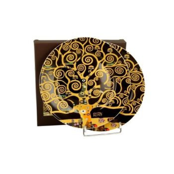 DESSZERT TÁNYÉR SZETT 2DB-OS 19CM KLIMT ÉLETFA BARNA