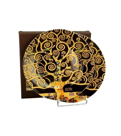 DESSZERT TÁNYÉR SZETT 2DB-OS 19CM KLIMT ÉLETFA BARNA