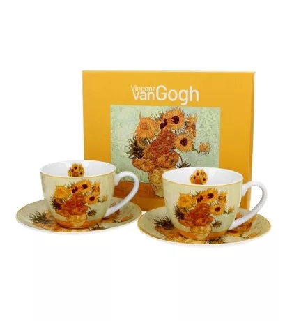 TEÁSKÉSZLET 2 SZEMÉLYES CSÉSZE+ALJ 270ML V.V.GOGH NAPRAFORGÓK