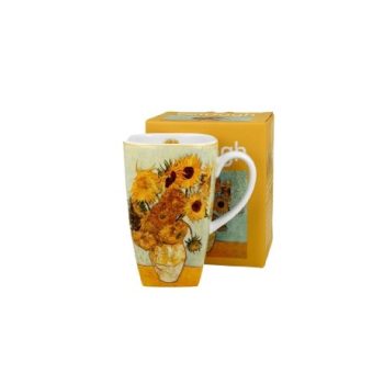 BÖGRE SZÖGLETES PORCELÁN 650ML V.V.GOGH NAPRAFORGÓK