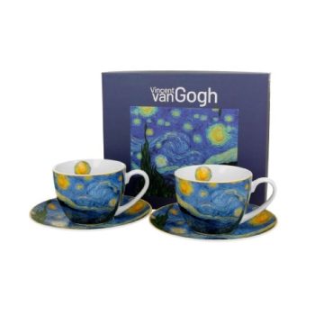   TEÁSKÉSZLET 2 SZEMÉLYES CSÉSZE+ALJ 270ML V.V.GOGH CSILLAGOS ÉJ