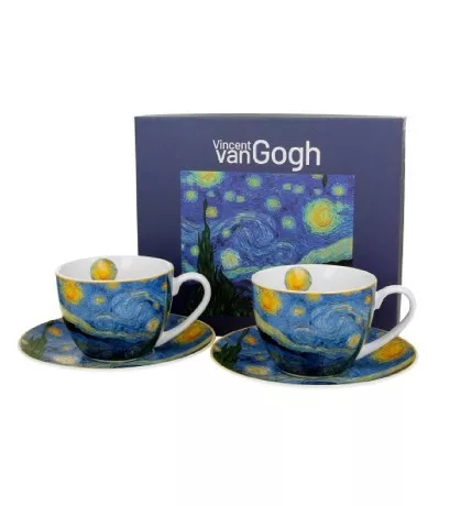 TEÁSKÉSZLET 2 SZEMÉLYES CSÉSZE+ALJ 270ML V.V.GOGH CSILLAGOS ÉJ