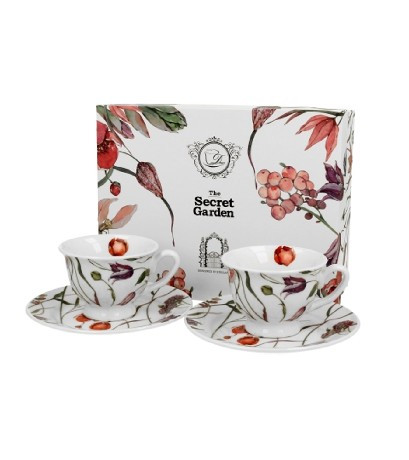 KÁVÉSKÉSZLET 2 SZEMÉLYES CSÉSZE+ALJ 100ML VIRÁG - MEADOW