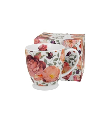 BÖGRE SZETT PORCELÁN 510ML VIRÁG - RÓZSA
