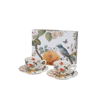 KÁVÉSKÉSZLET 2 SZEMÉLYES CSÉSZE+ALJ 110 ML APRIL