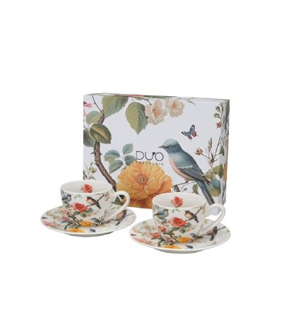 KÁVÉSKÉSZLET 2 SZEMÉLYES CSÉSZE+ALJ 110 ML APRIL