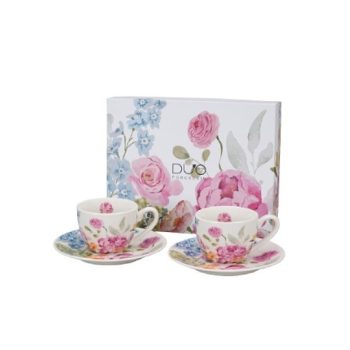 KÁVÉSKÉSZLET 2 SZEMÉLYES CSÉSZE+ALJ 110 ML JUNE