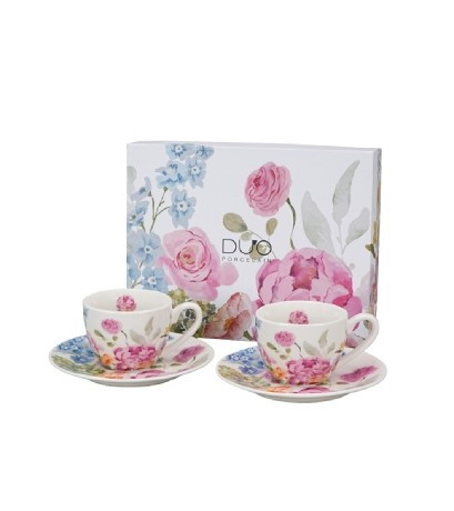 KÁVÉSKÉSZLET 2 SZEMÉLYES CSÉSZE+ALJ 110 ML JUNE