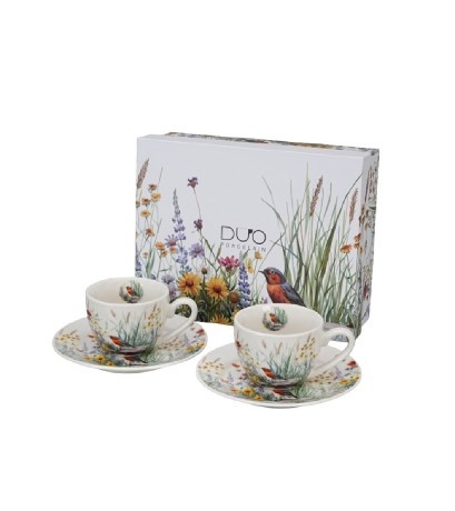 KÁVÉSKÉSZLET 2 SZEMÉLYES CSÉSZE+ALJ 110 ML JULY