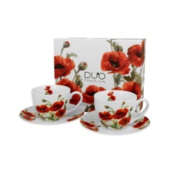   TEÁSKÉSZLET 2 SZEMÉLYES CSÉSZE+ALJ 270 ML CLASSIC POPPIES