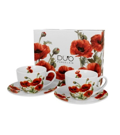 TEÁSKÉSZLET 2 SZEMÉLYES CSÉSZE+ALJ 270 ML CLASSIC POPPIES
