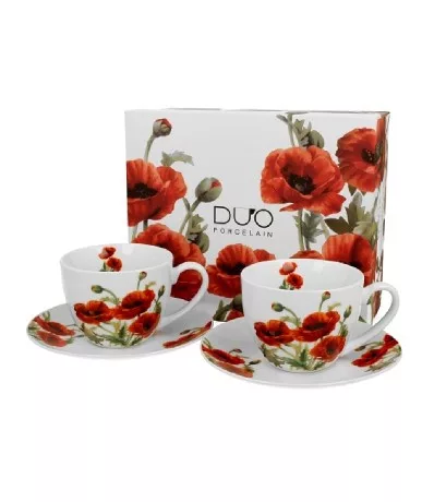 TEÁSKÉSZLET 2 SZEMÉLYES CSÉSZE+ALJ 270 ML CLASSIC POPPIES