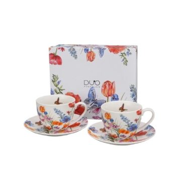 TEÁSKÉSZLET 2 SZEMÉLYES CSÉSZE+ALJ 270 ML SPRING