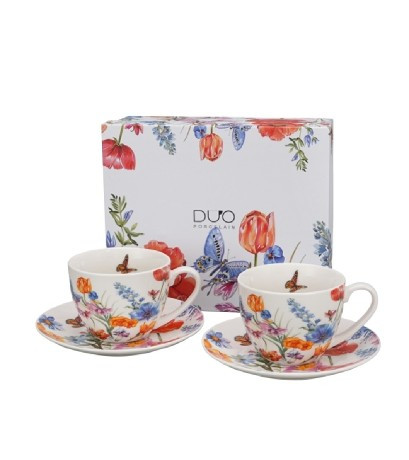 TEÁSKÉSZLET 2 SZEMÉLYES CSÉSZE+ALJ 270 ML SPRING