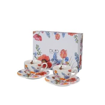 KÁVÉSKÉSZLET 2 SZEMÉLYES CSÉSZE+ALJ 110 ML SPRING