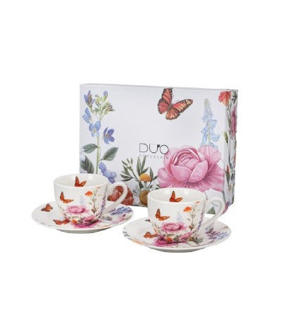 KÁVÉSKÉSZLET 2 SZEMÉLYES CSÉSZE+ALJ 110 ML SUMMER