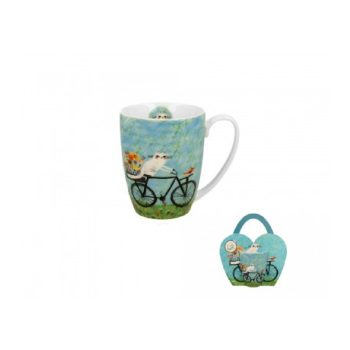 BÖGRE PORCELÁN 360ML MACSKÁS - BICIKLI