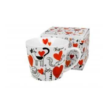 BÖGRE PORCELÁN 600ML MACSKÁS - SZÍV